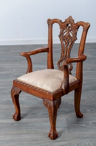 Irish Chippendale Style Child's Arm Chair