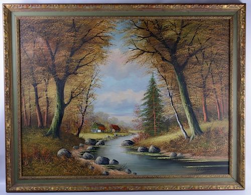 G.D. Winter Oil on Canvas Landscape