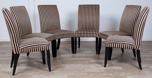 Tuxedo Stripe Dining Chairs, Set of Six (6)