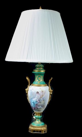 C. Velly Sevres Porcelain Lamp, Cupid & Psyche