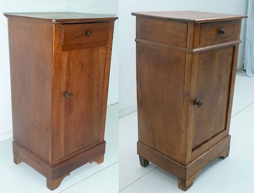 2 LOUIS PHILIPPE WALNUT BEDSIDE COMMODES