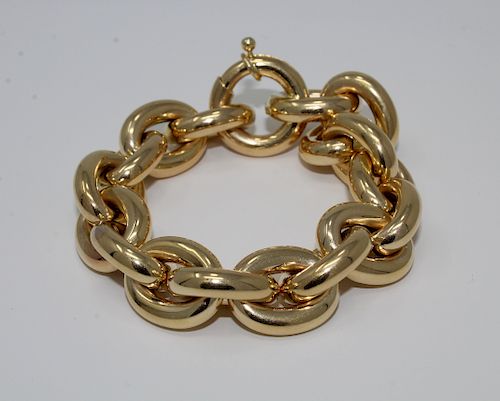 14K Gold Link Italian Bracelet