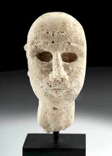 Sumerian Alabaster Head of a Male Worshipper