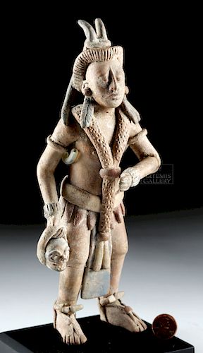 Maya Jaina Pottery Standing Figure with Skull