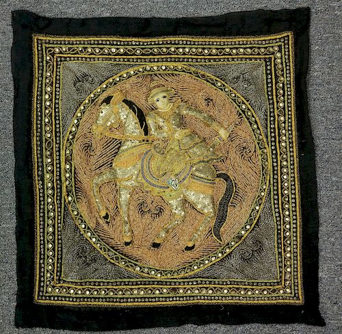 Burmese Kalaga Textile w/ Equestrian Rider