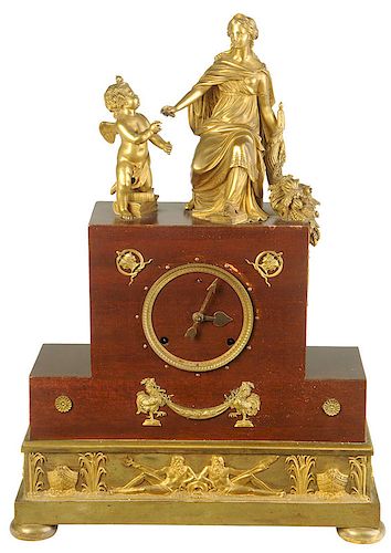 Louis Philippe Style Gilt Bronze Mantle Clock