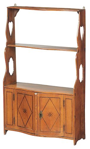 Provincial Inlaid Fruitwood Hanging Cabinet