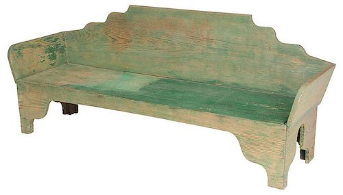 Southern Green Painted Yellow Pine Bench