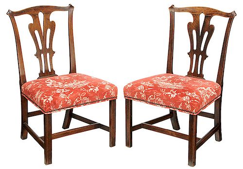 Pair George III Mahogany Side Chairs