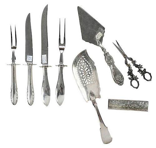 Eight Pieces Silver Flatware