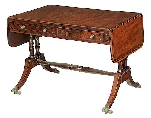 Regency Inlaid Mahogany Sofa Table