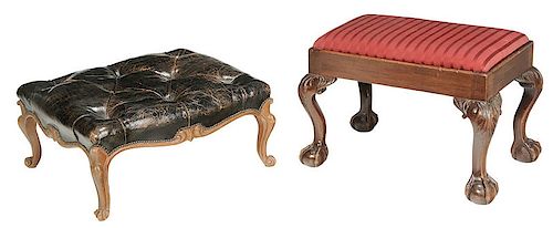 Louis XV Style, Chippendale Style Footstools