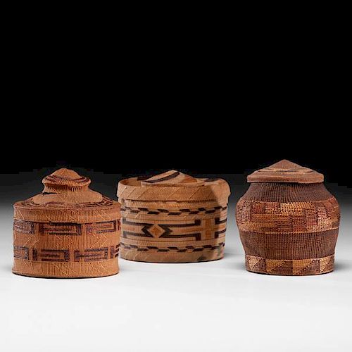 Tlingit Rattle-top and Lidded Baskets From the US Children's Museum on the 19th Century 