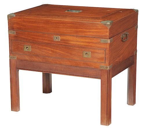 Brass Mounted Mahogany Silver Chest on Stand