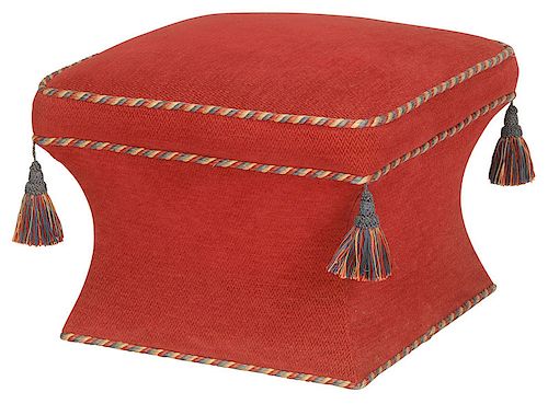 Modern Upholstered Ottoman by Baker