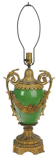 Sèvres Style Porcelain and Gilt Bronze Lamp