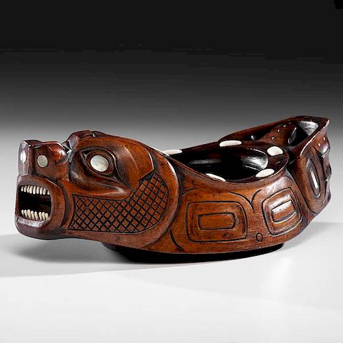 *Rudolph Walton (Tlingit, 1867-1951) and Augustus Bean (Tlingit, 1850-1926) Attributed Sea Lion Effigy Bowl 