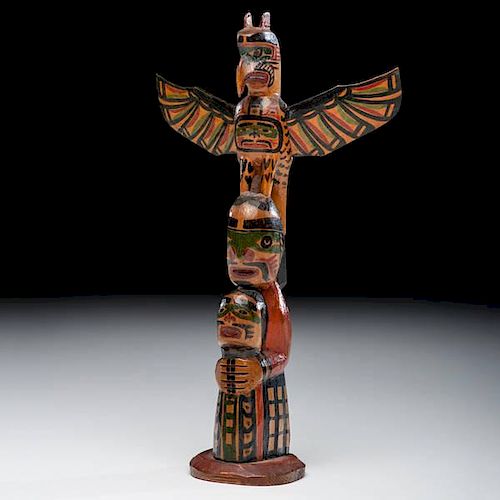 Charlie James (Kwakwaka'wakw, 1867-1938) Polychrome Totem 