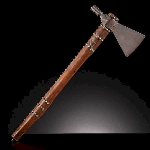 Western Plains Pipe Tomahawk with Tacked Horse Decoration 