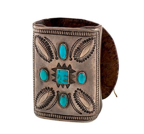 Navajo Silver and Turquoise Ketoh 