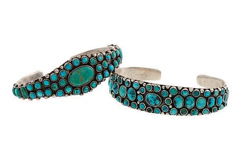 Zuni Silver and Turquoise Bracelets from Asa Glascock Trading Post, Gallup, NM 