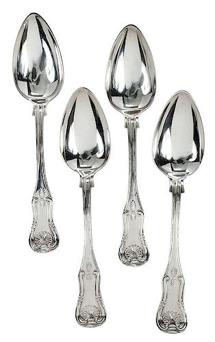 Four Marquand Coin Silver Spoons