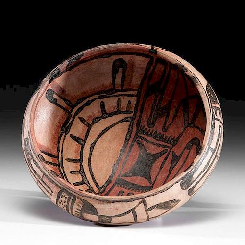 Zuni Hawikuh Glaze Polychrome Pottery Bowl 