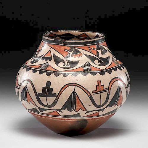 San Ildefonso Polychrome Pottery Jar 