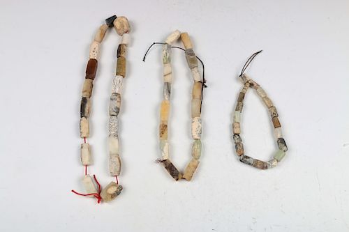 LARGE COLLECTION JADE CONG FORM BEADS	