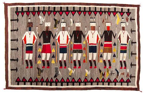 Navajo Yei Weaving / Rug Collected by Edith M. Felton (1875-1965) 