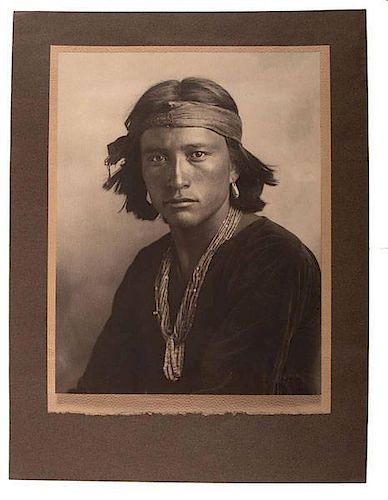 Karl Moon (American, 1879-1948) Silver Gelatin Photograph Navajo Boy 