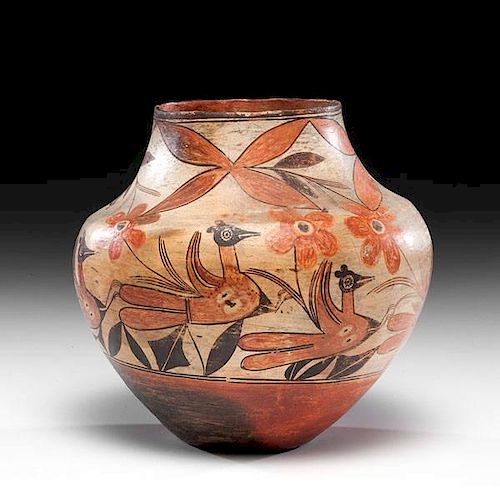 Reyes Galvan Aguilar (Zia, ca 1860 - 1934) Attributed Polychrome Pottery Jar 