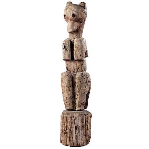 Haudenosaunee [Iroquois] Seneca Carved Wooden Bear Collected on the Tonawanda Reservation 