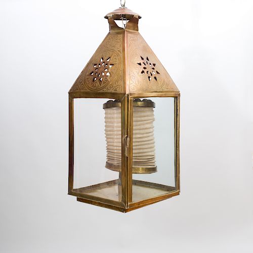 Moroccan Style Brass Hanging Lantern