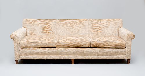 WJ Sloane Velvet Upholstered Three Seat Sofa