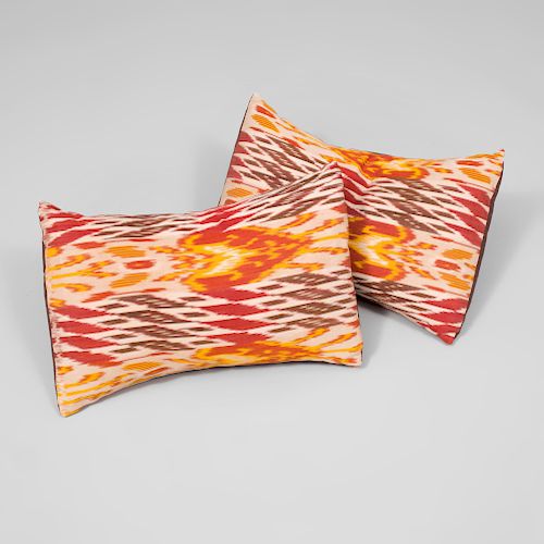 Pair of Ikat Patterned Pillows