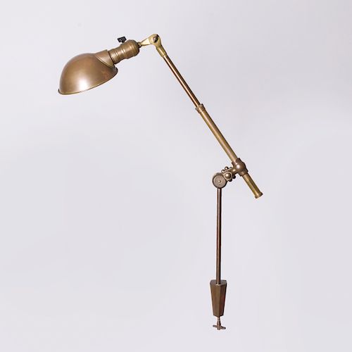 O.C. White Adjustable Brass Weldon Lamp