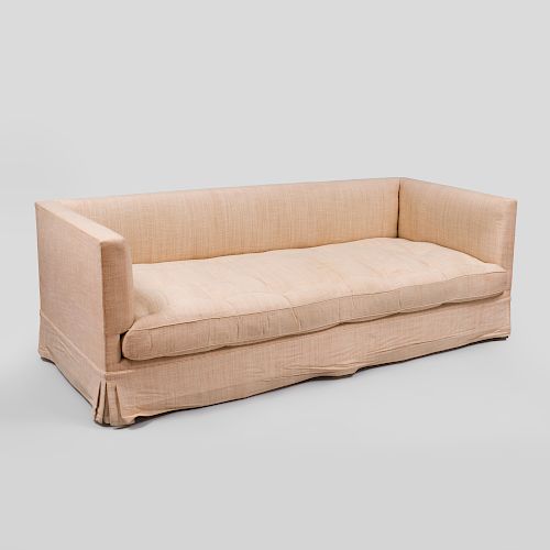 Albert Hadley Linen Upholstered Library Sofa 