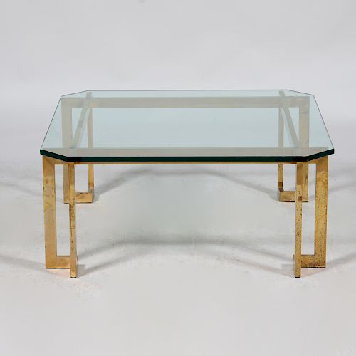 Brass and Plate-Glass Low Table 