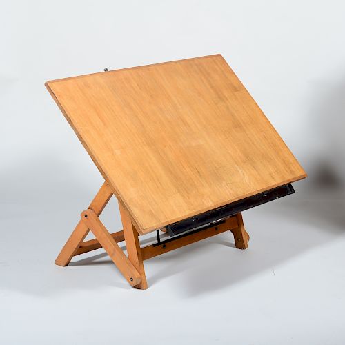 Iron and Oak Articulated Drafting Table