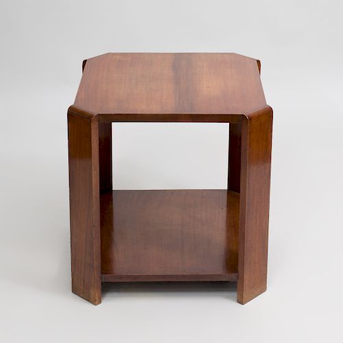 French Art Moderne Mahogany Side Table