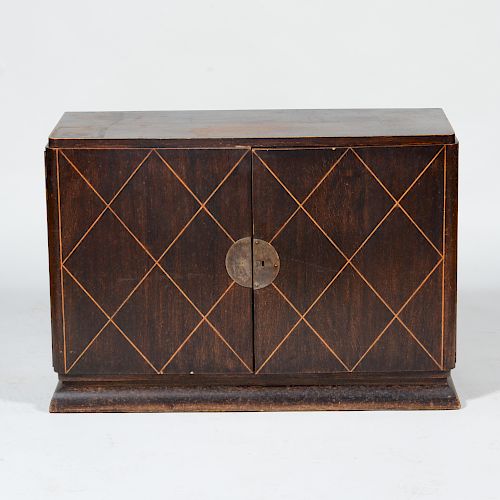 Stained and Fruitwood Inlaid Art Deco Cabinet