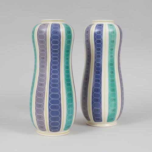 Pair of Large Poole Porcelain Vases