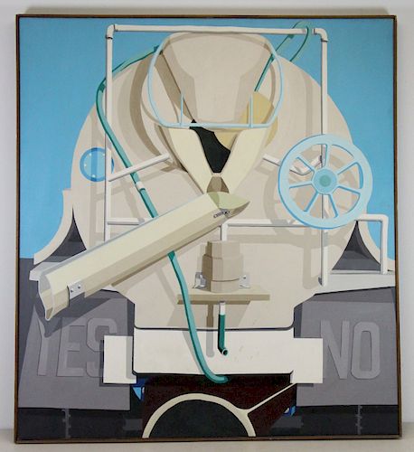 APPARENTLY Unsigned. Oil on Canvas. "Cement Truck"