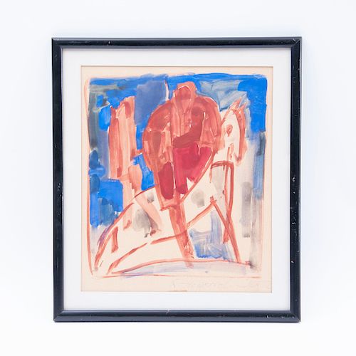 LOTE SIN RESERVA. Jagoro Dovski (Austria, siglo XX) Composición abstracta cromática. Acrílico sobre papel de fibra natural. Firmada.
