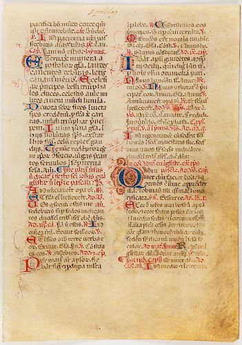 AN ITALIAN BREVIARY LEAF FROM THE COMMON OF SAINTS, 15TH C. 