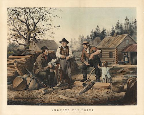 Arguing the Point - Original Large Folio Currier & Ives lithograph