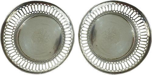 Gorham Sterling Silver   Round Pierced Dishes
