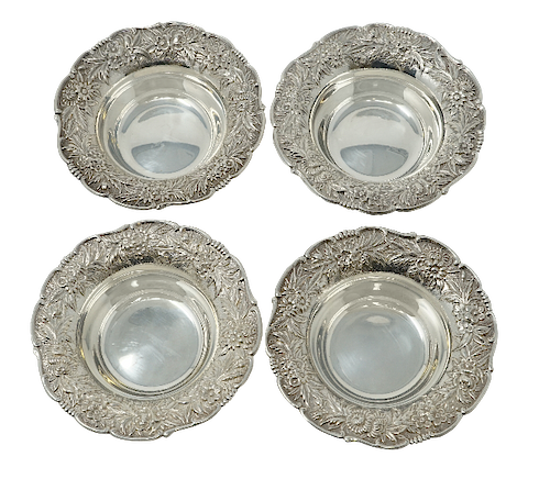     Sterling Silver Repousse   Bowls