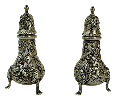 Repousse Sterling Salt & Pepper Shakers
